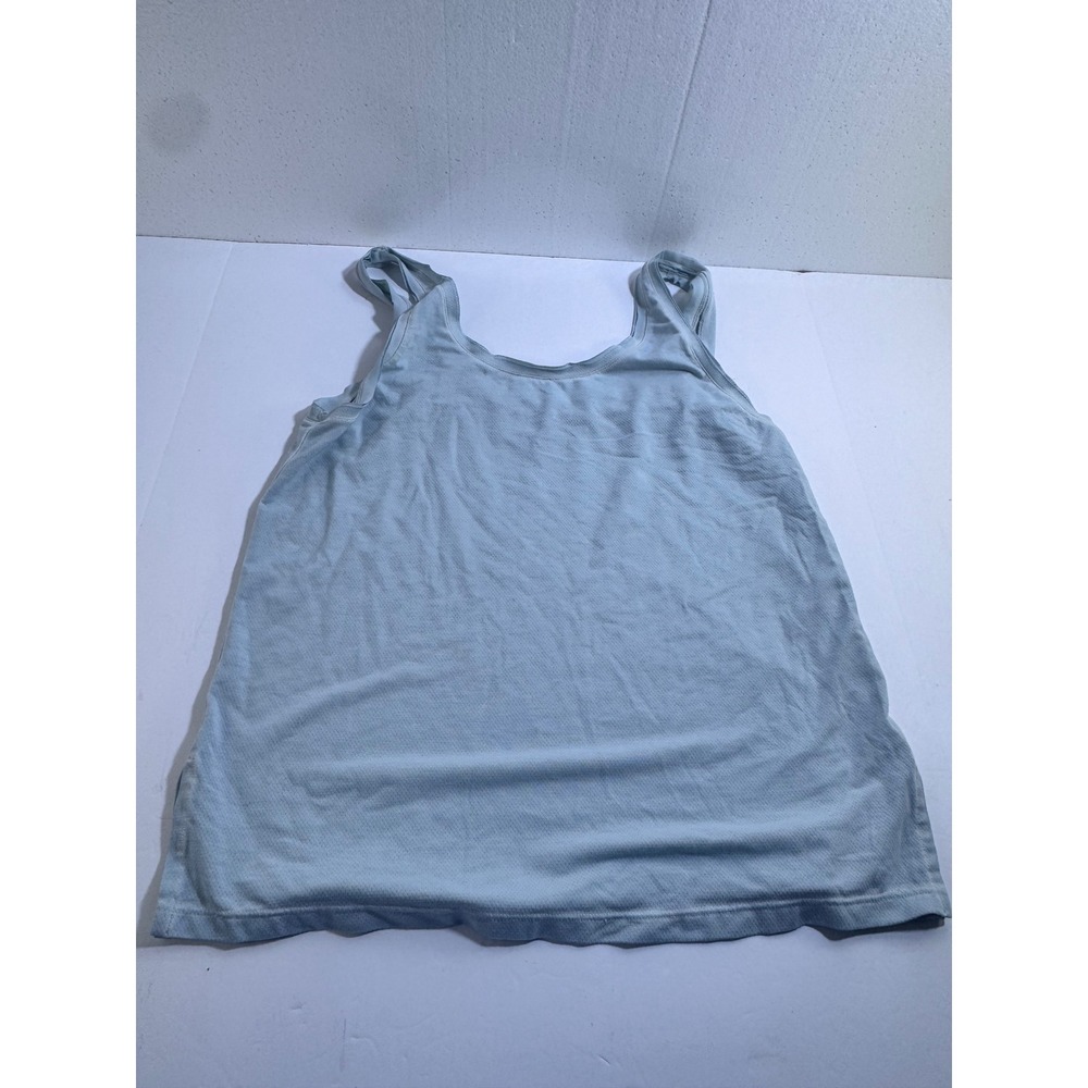 Nike‎ Tank Top Womens Large Light Blue Mesh Athletic Sleeveless Swoosh Logo Gym